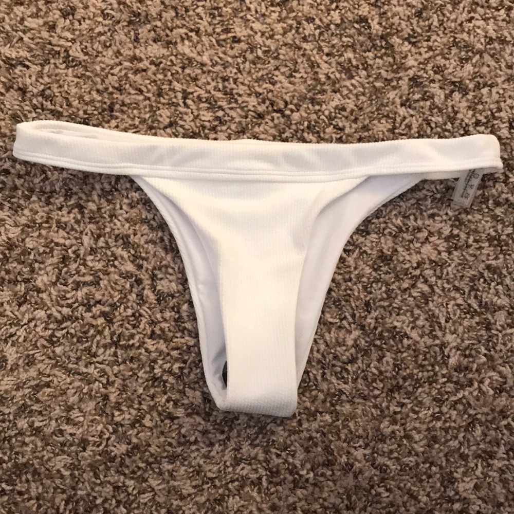 White ribbed bathing suit bottoms